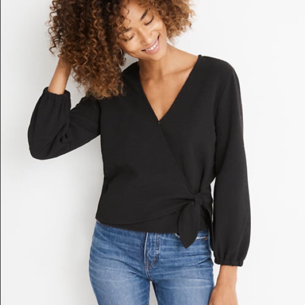 Madewell Texture and Thread crepe wrap top